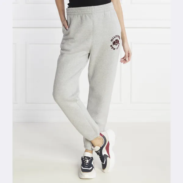 Спортивные брюки свободного кроя из университетского флока Tommy Hilfiger, серый — фото 2