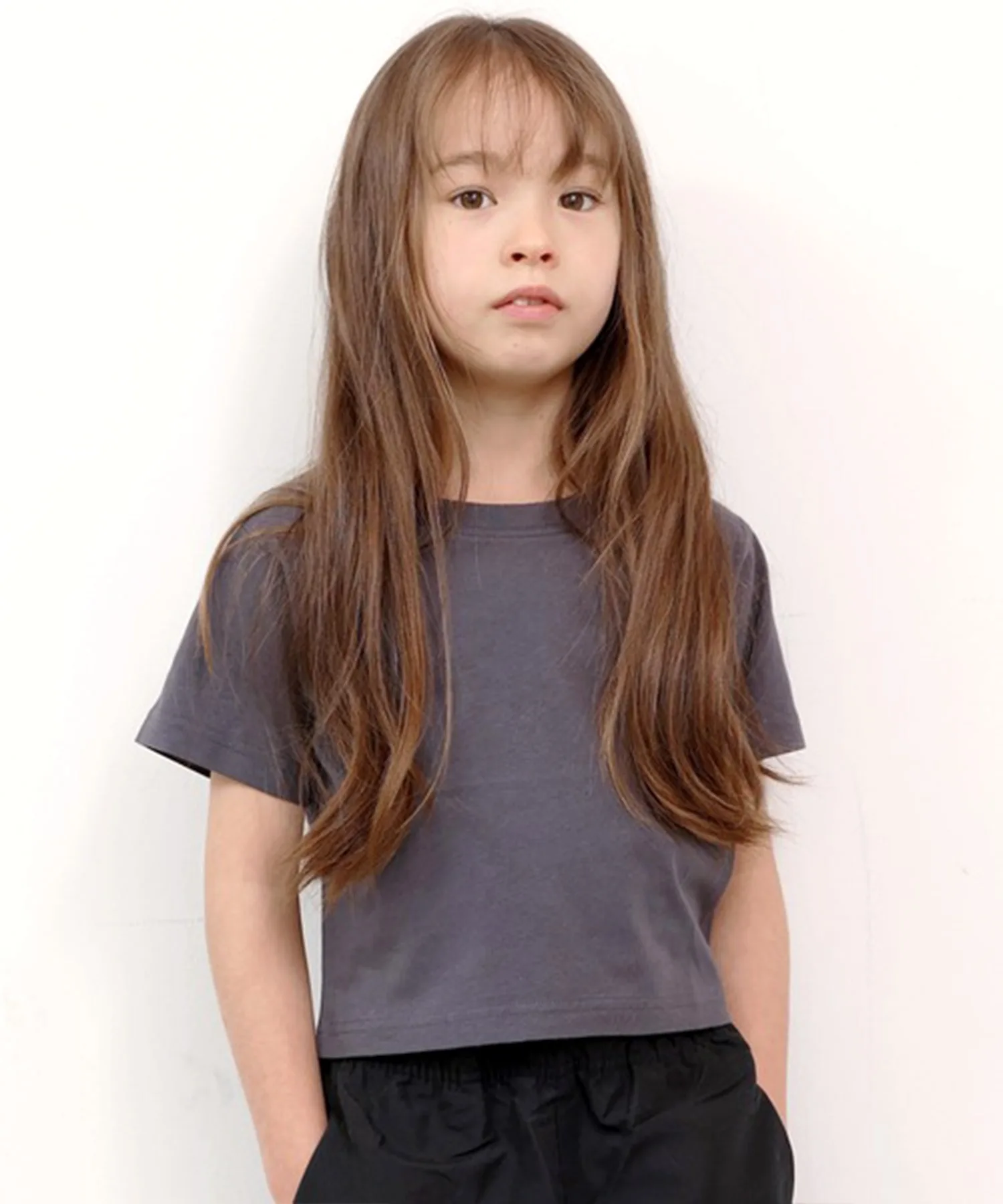 Детская футболка короткая из хлопка ZI-ON Mujichibi T-shirt серый