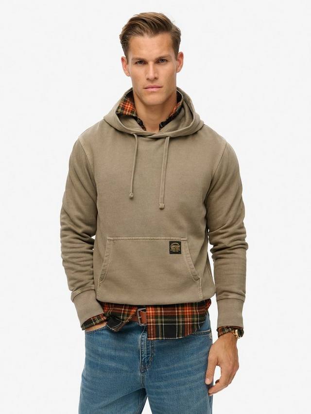 

Контрастная строчка услуги хлопок толстовка с капюшоном Superdry, цвет Washed Morel Brown