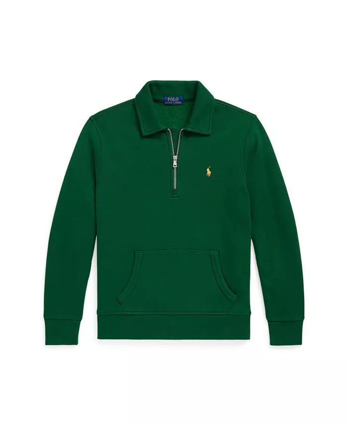 

Флисовый пуловер с молнией в четверть для Big Boys Polo Ralph Lauren, зеленый