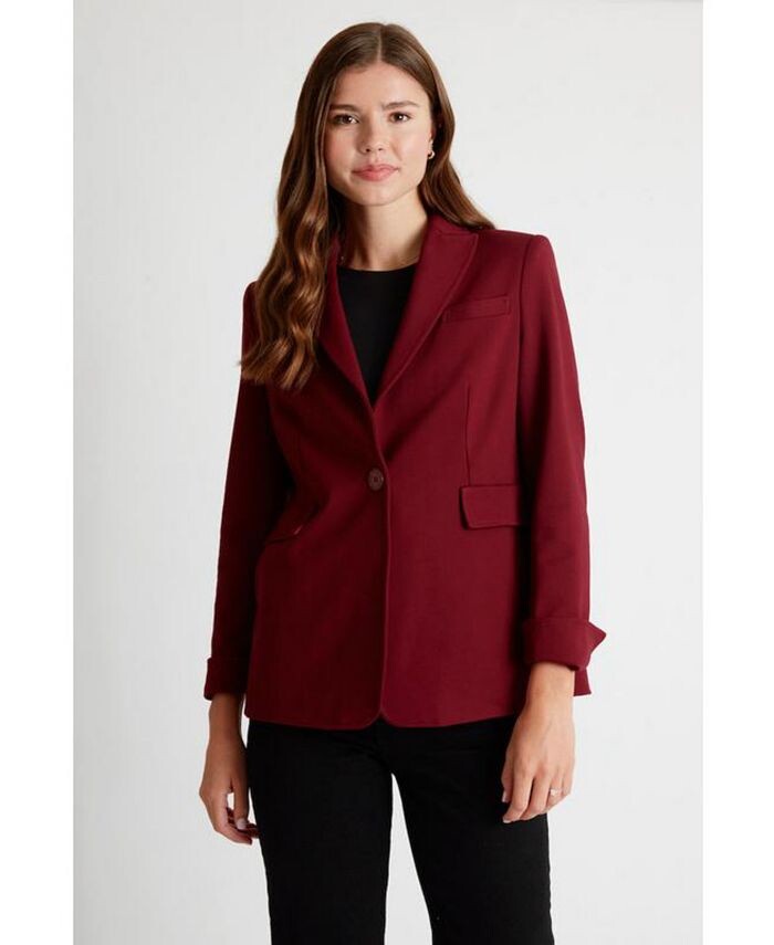 

Женский блейзер на одной пуговице Lorraine Caldwell Collection, цвет Garnet red