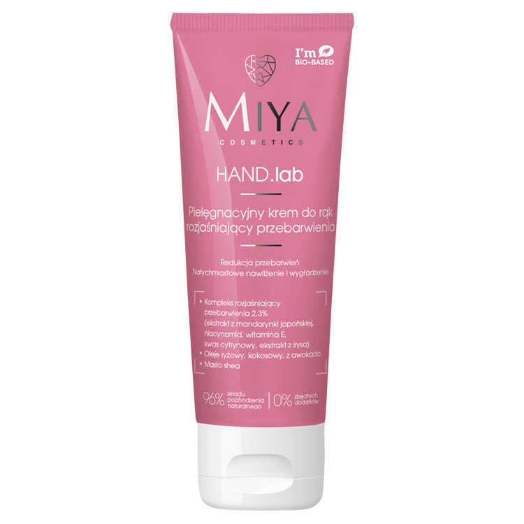 

Miya Cosmetics, Hand.lab, Крем для рук Care, осветляющий пигментные пятна, 60 мл