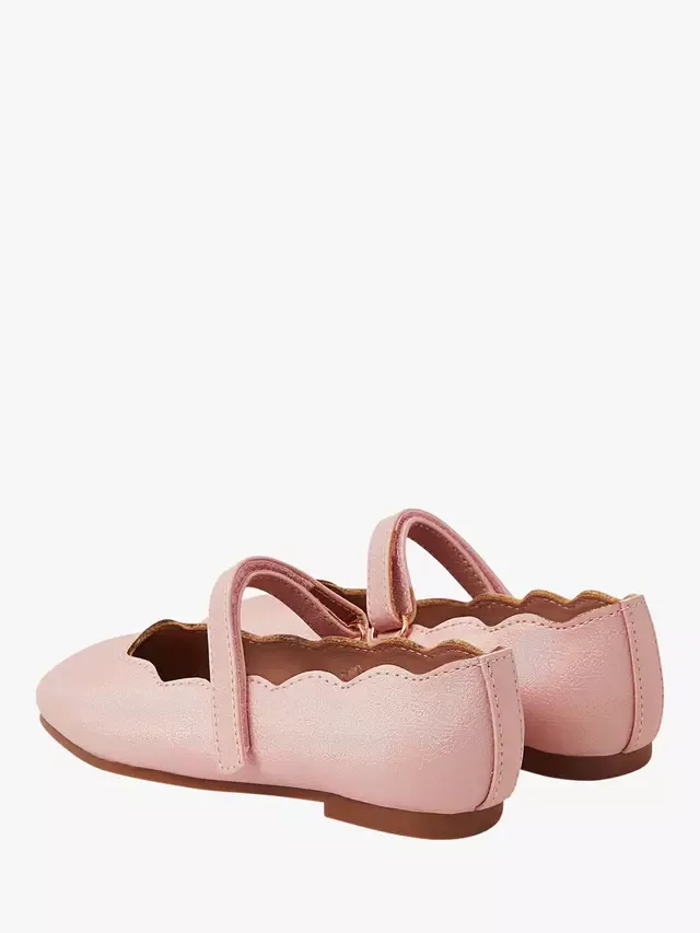 Детские балетки с волнистым краем, розовые Angels by Accessorize — фото 3