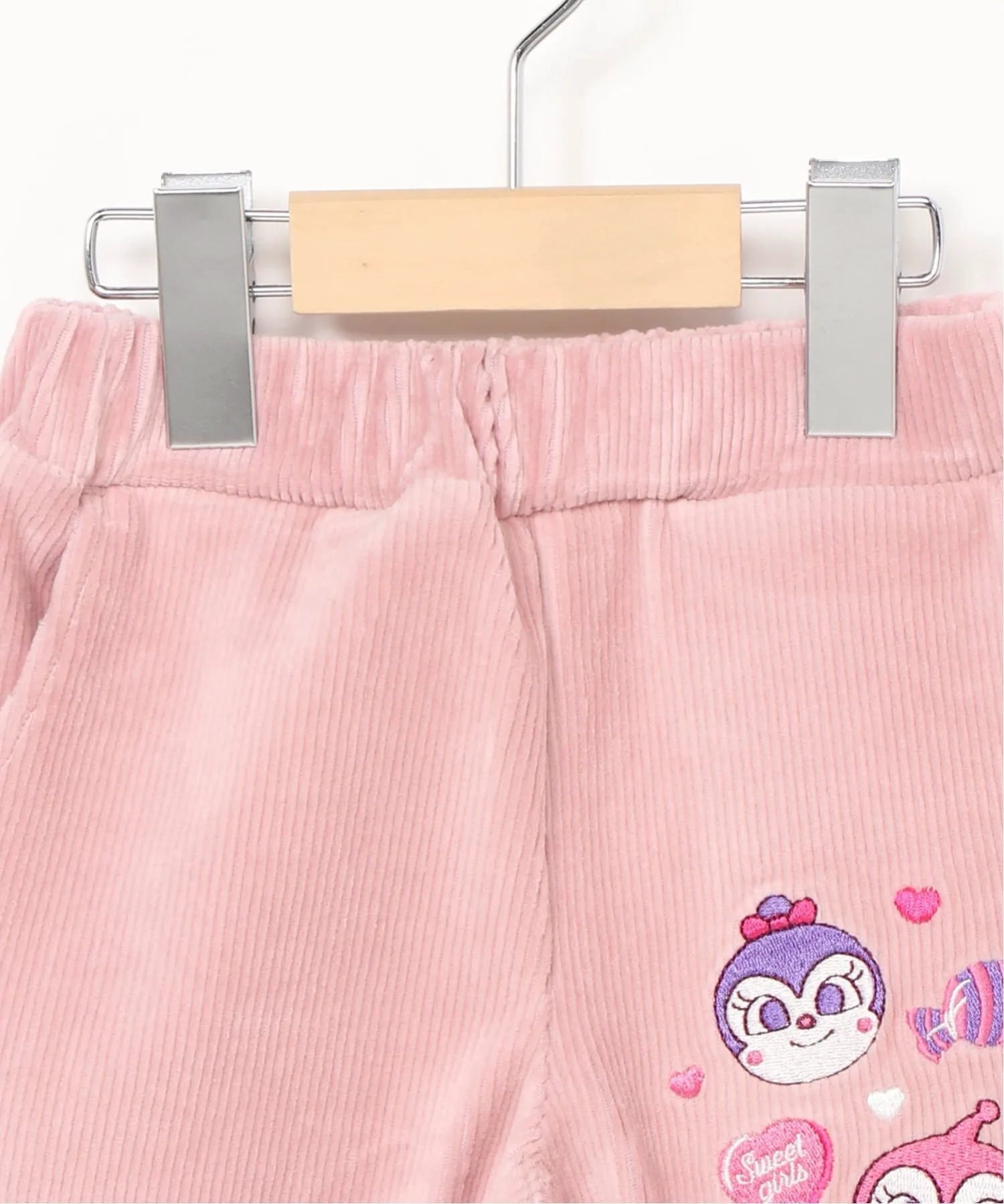 Детская коллекция ANPANMAN / (K) Вязаные вельветовые брюки с вышивкой Candy Anpanman Kids Collection, pink — фото 4
