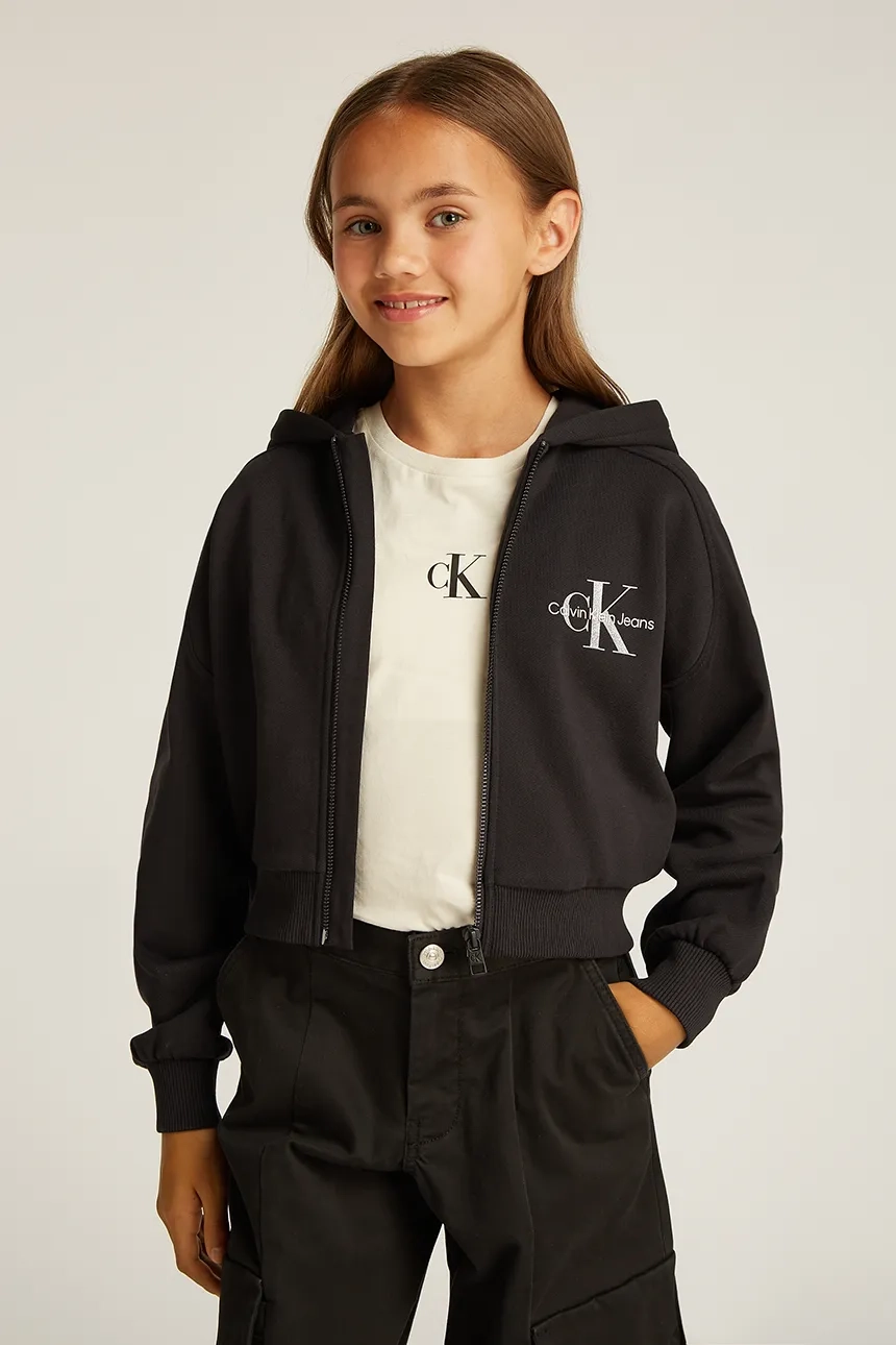 

Детская хлопковая толстовка Calvin Klein Jeans, черный