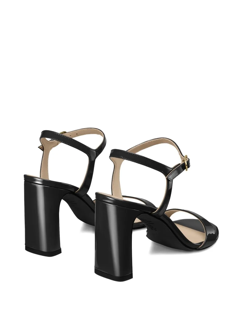 Сандалии из лакированной кожи с ремешком на щиколотке Stuart Weitzman, черный — фото 4