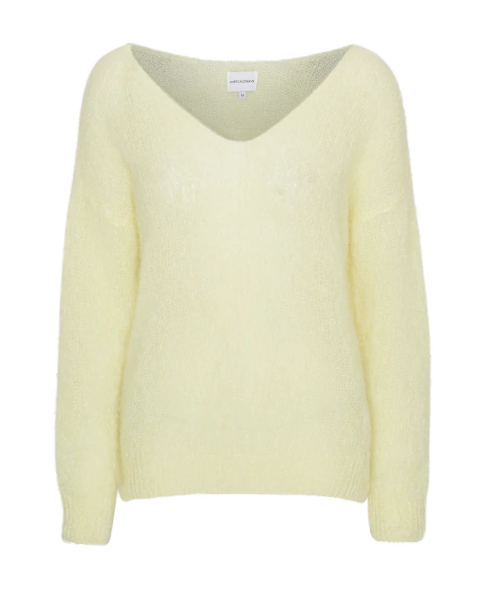 

Вязаный свитер Carly с V-образным вырезом Americandreams, желтый