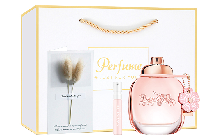Женские духи Floral Scent Eau De Parfum EDP в подарочном наборе с фруктовым ароматом попурри 30мл/50мл/90мл+100мл+2мл*2 COACH, 90ml set — фото 3