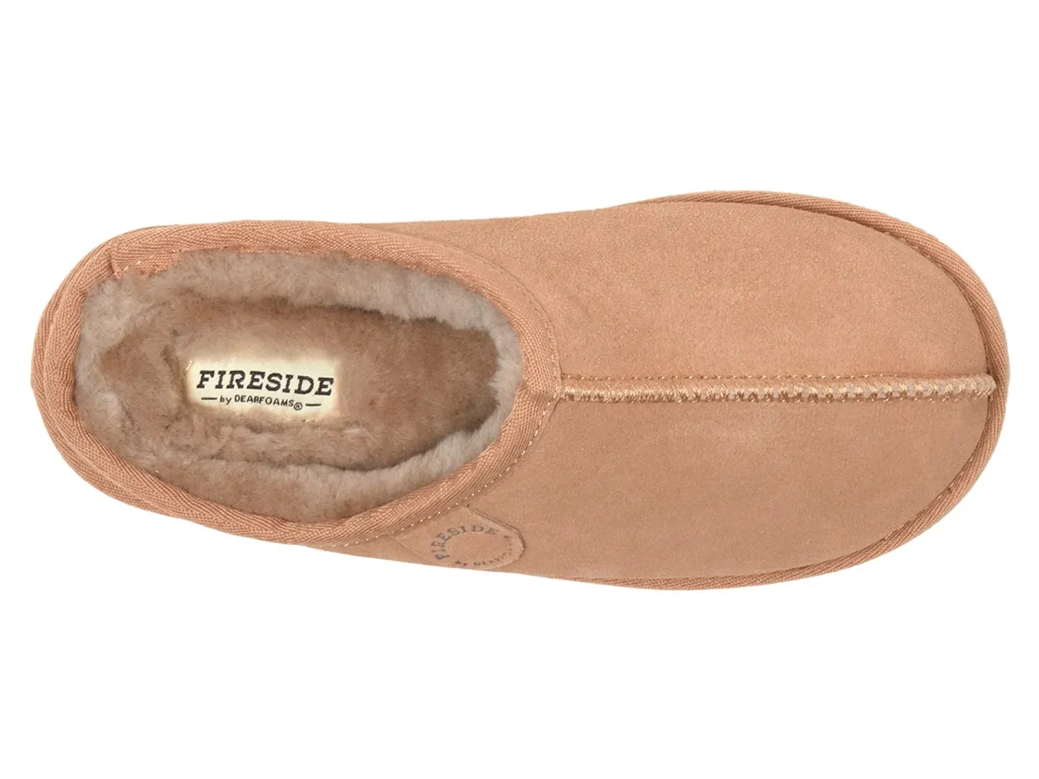 Тапочки Fireside by Dearfoams Greta Clog Slipper — женские, коньячного цвета — фото 4