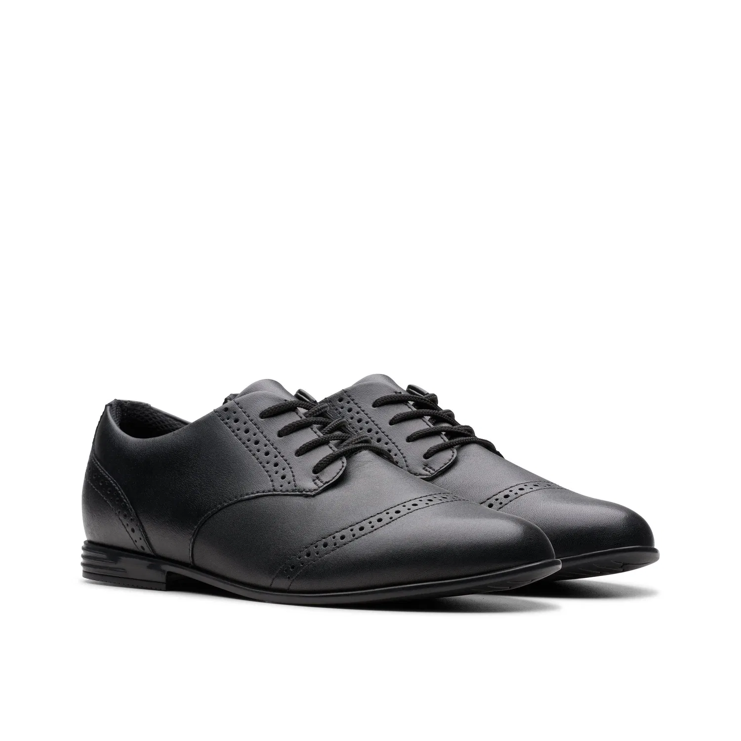 Детские туфли Finja Brogue на шнуровке Clarks, черный — фото 4