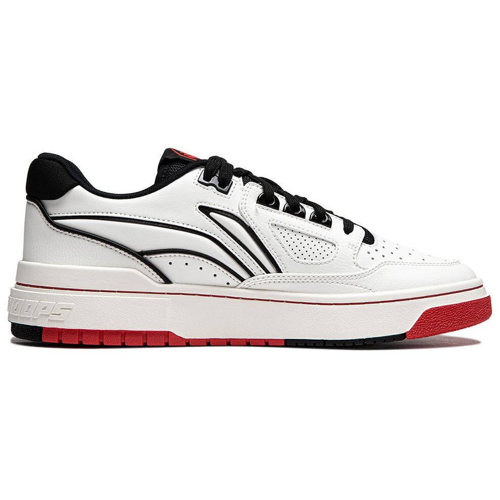 Кроссовки LINING Rookie Skateboarding Shoes Men Low-top Milky White/Cinnabar Red, красный — фото 2
