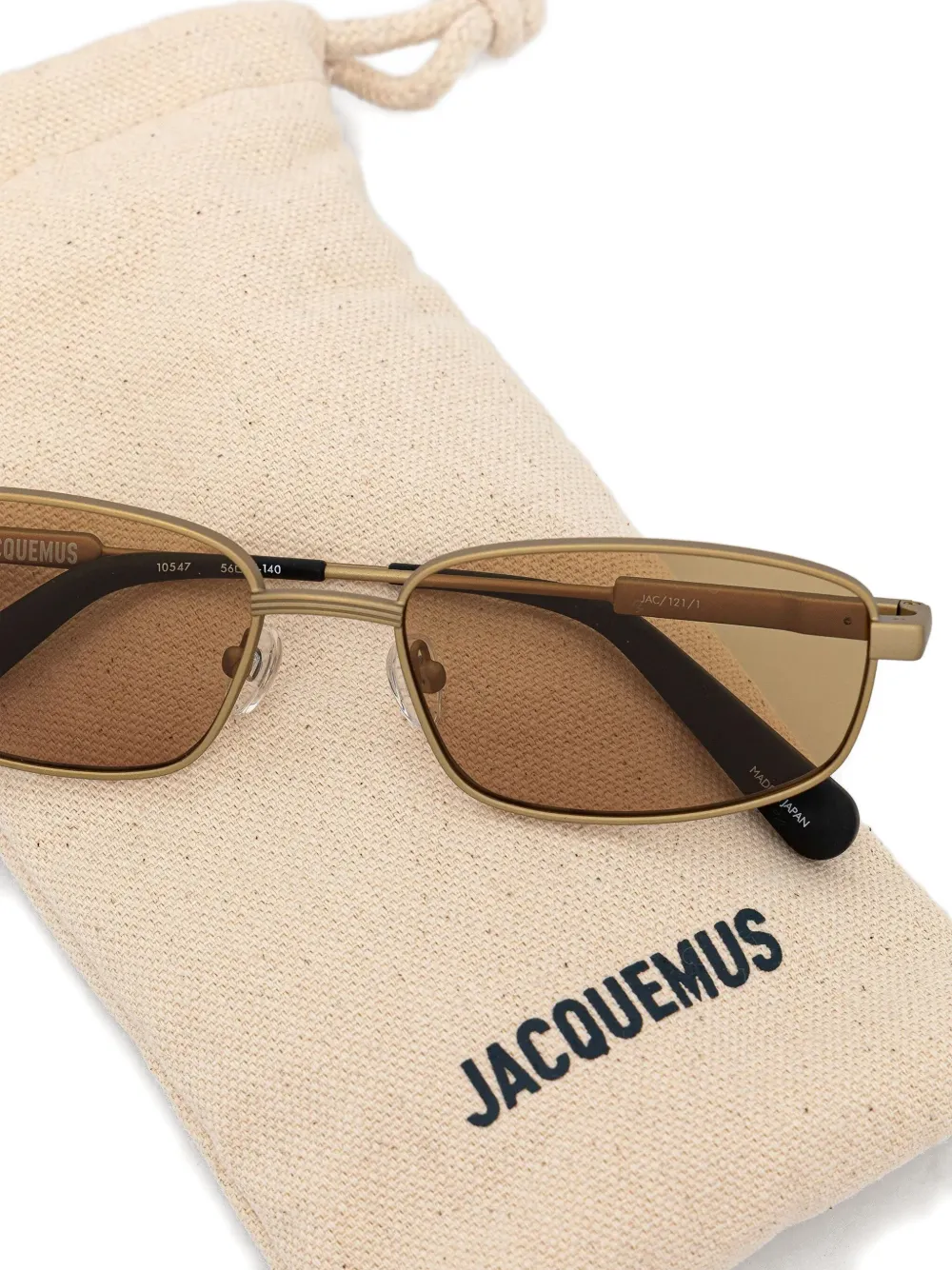 Солнцезащитные очки в прямоугольной оправе Jacquemus, коричневый — фото 3