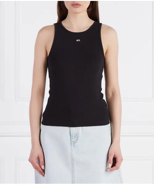 

Топ tjw essential rib tank Slim fit Tommy Jeans, черный