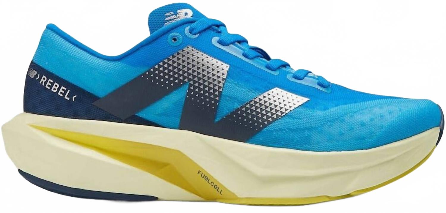 Женские беговые кроссовки Fuelcell Rebel V4 в цвете Spice Blue/limelight/blue Oasis New Balance — фото 2