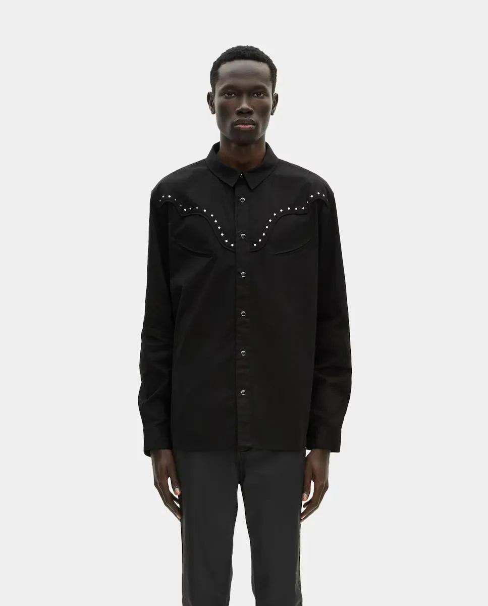 

Мужская рубашка в стиле вестерн с длинными рукавами The Kooples, черный