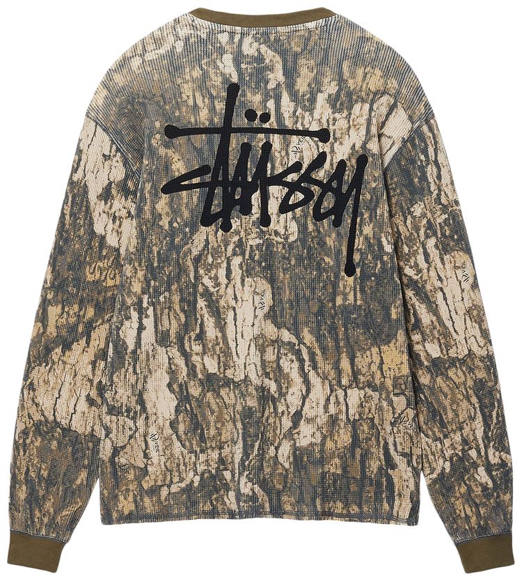 Лонгслив Stussy Basic Stock Long-Sleeve Thermal 'Relic Camo', разноцветный — фото 2