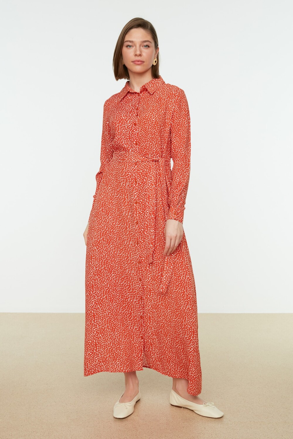 

Платье - Коричневое - Платье-рубашка Trendyol Modest, коричневый