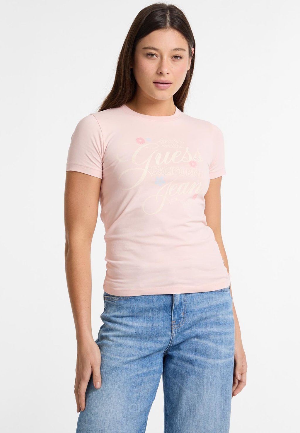 

Рубашка с принтом Guess Jeans, розовый