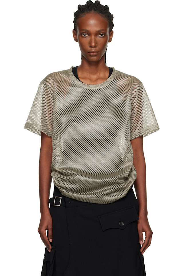 

Comme Des Garçons Homme Plus Серая сетчатая футболка