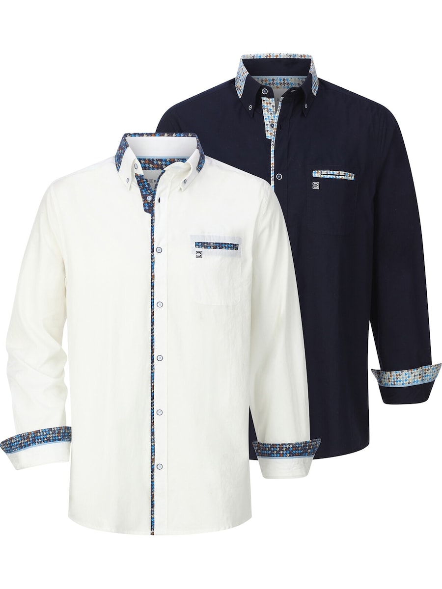 

Рубашка на пуговицах классического кроя BABISTA Matias, черный/белый