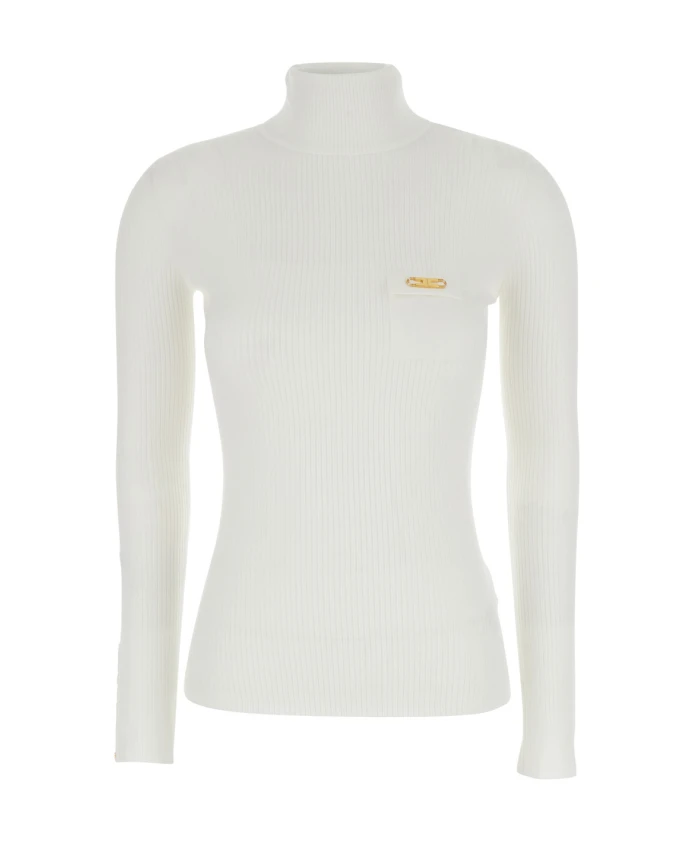 

Белый вязаный свитер maglia tricot Elisabetta Franchi, бежевый