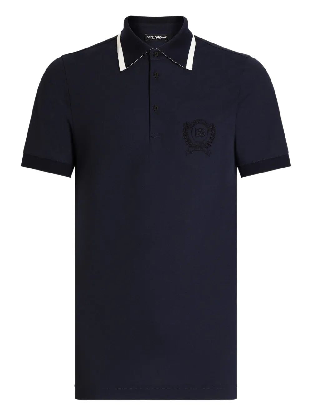 

Рубашка поло с вышитым логотипом Dolce & Gabbana, синий