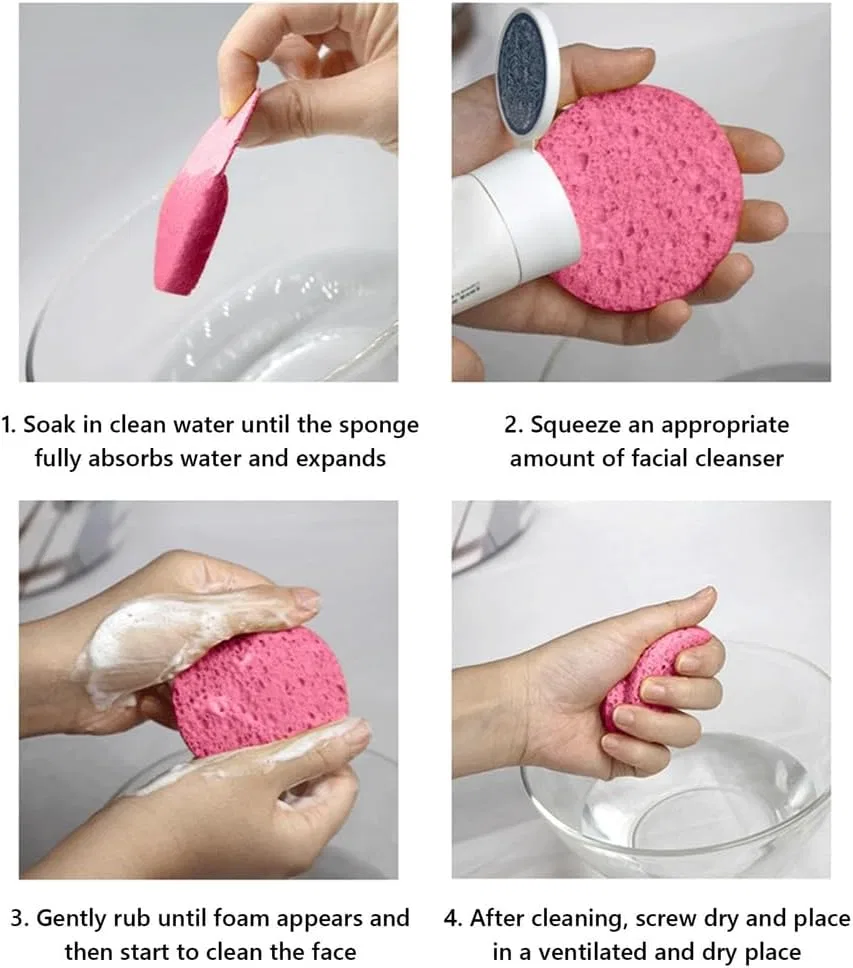 Скраб-подушечка для лица Azwamkue, 50 шт, из древесной целлюлозы — фото 2
