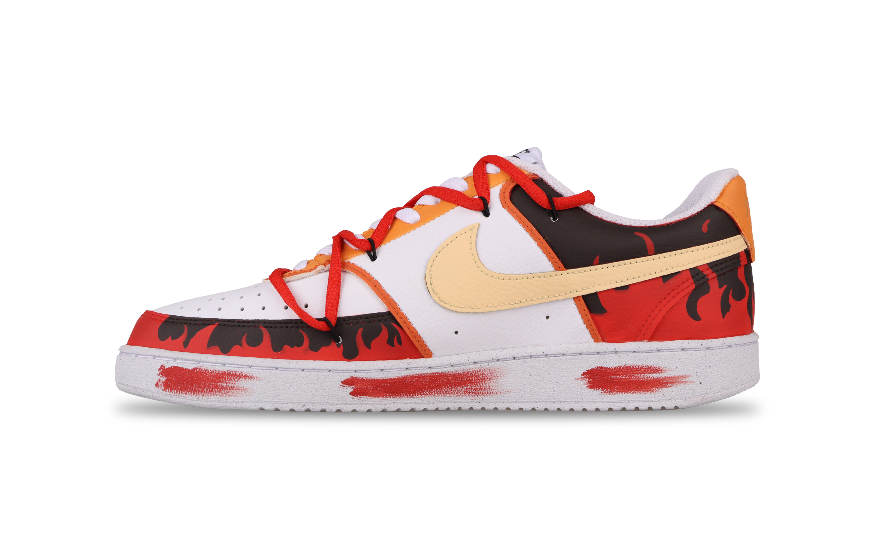 

Nike Кроссовки для скейтборда Court Vision 1 Triple Sizzle Fire, износостойкие, низкие, мужские, красные, черные