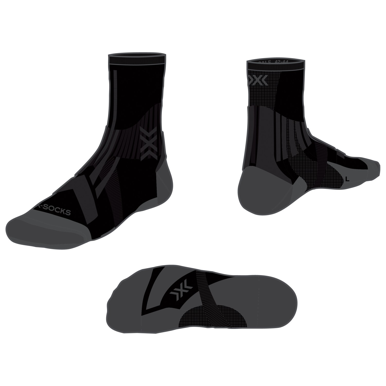 

Носки для бега X-Socks Trailrun Perform Crew, цвет Black/Charcoal