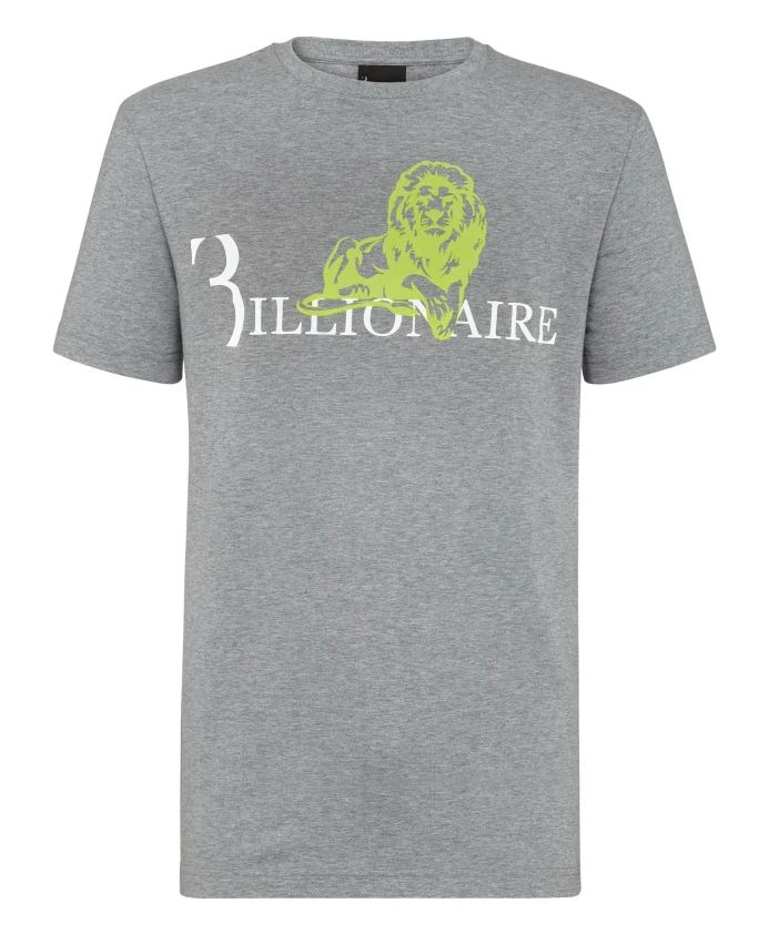 

Футболка с круглым вырезом и изображением льва. Billionaire, серый