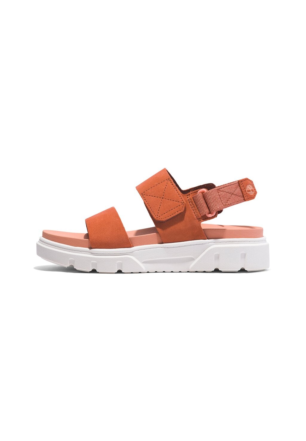 

Босоножки на платформе Timberland, замша среднего красного цвета