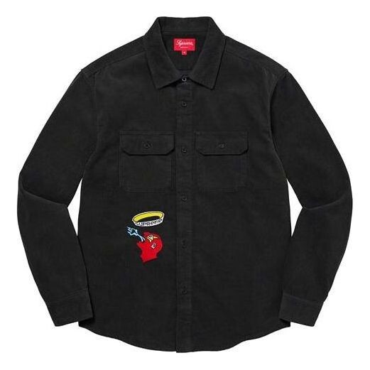 

Рубашка gonz corduroy work shirt 'black red yellow' Supreme, черный