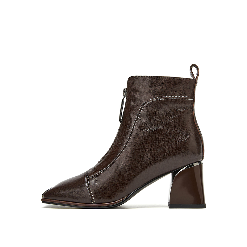 ST&SAT Белые и коричневые женские ботильоны, цвет Brown