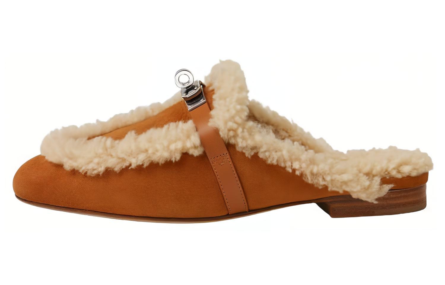 HERMES Женские сандалии Oz Wrap-toe, коричневые