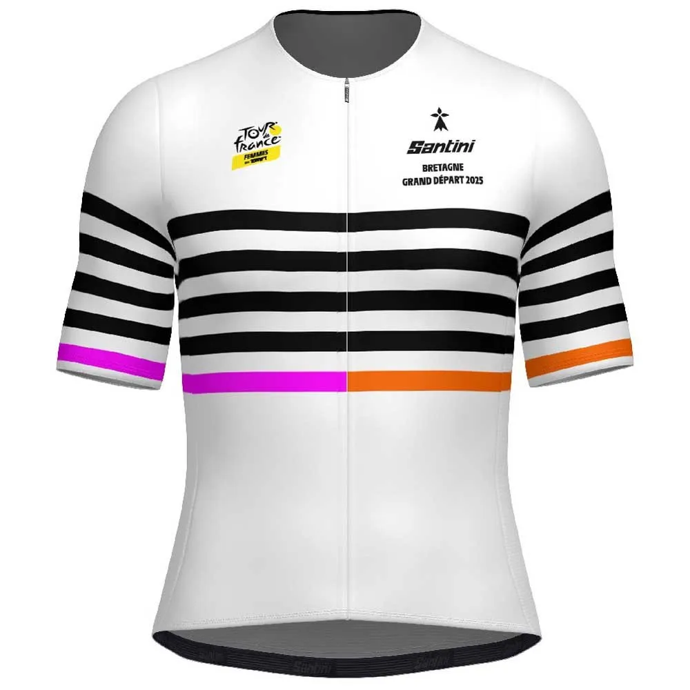 

Джерси Santini TDFFAZ Grand DГpart Bretagne 2025 short sleeve, белый