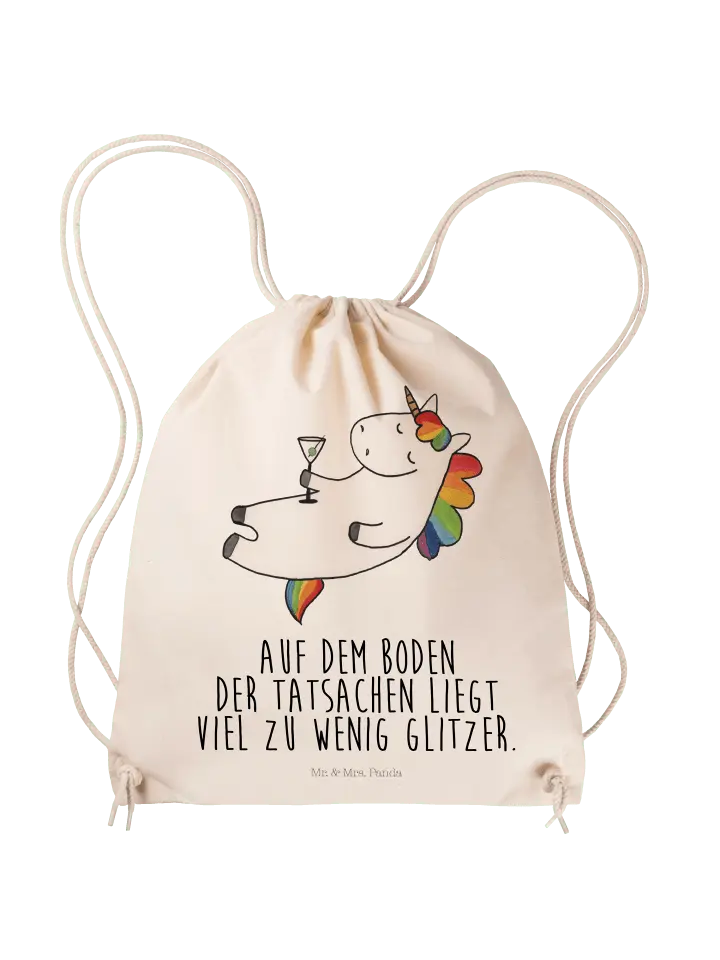 

Спортивная сумка Mr & Mrs Panda Sportbeutel Einhorn Cocktail, кремовый