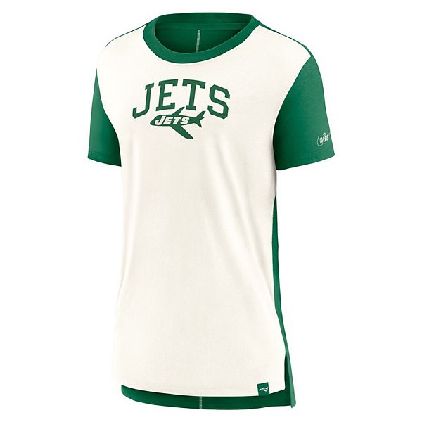 Женская футболка New York Jets Wordmark Tri-Blend цвета кремовый/зеленый келли Nike — фото 3