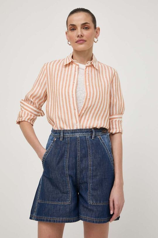 

Льняная рубашка Weekend Max Mara, оранжевый
