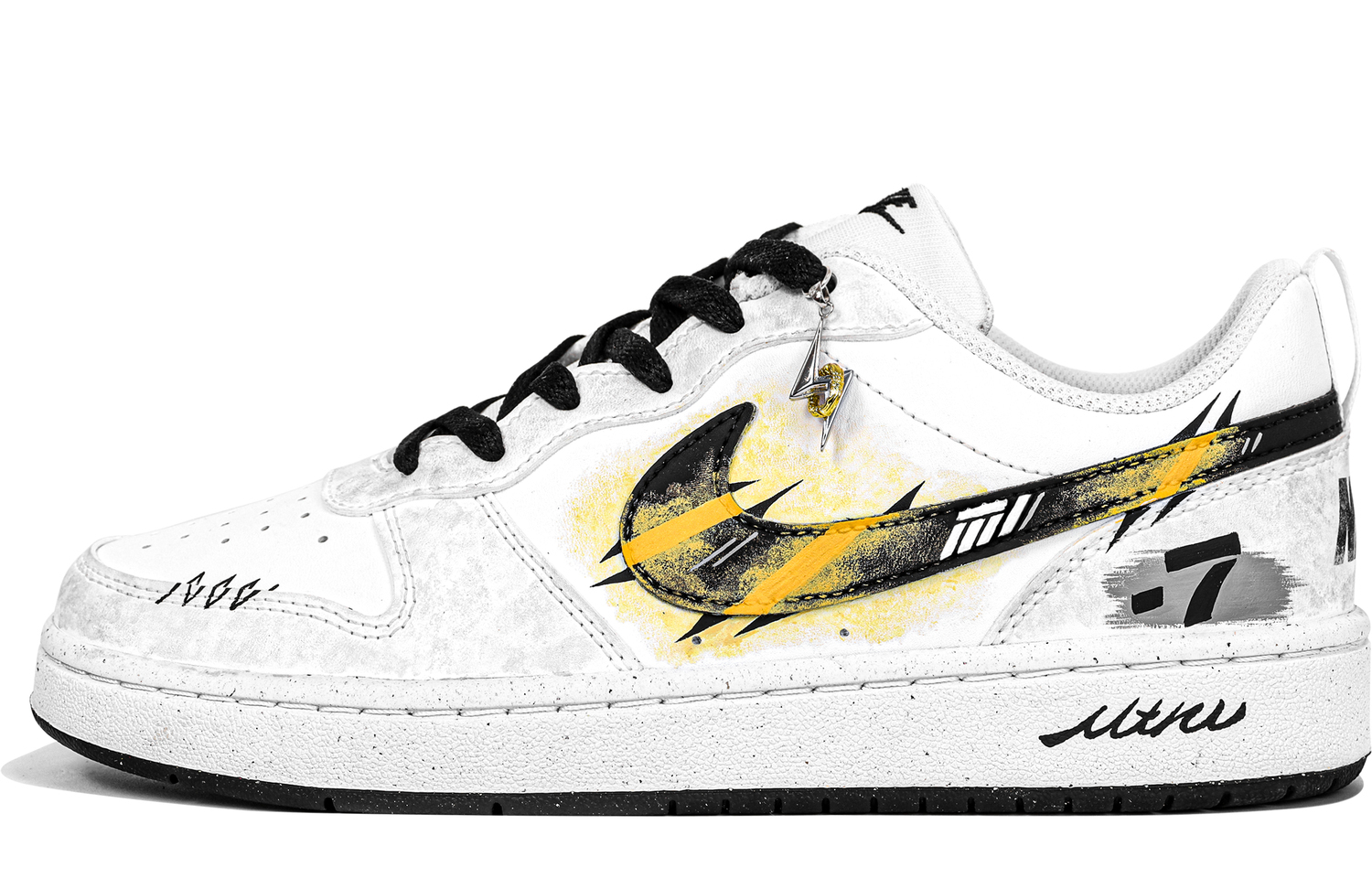 

Nike Court Borough нескользящие низкие детские скейтбординг кроссовки Lightning Yellow для подростков