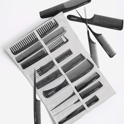T4B Lussoni Lift Comb Lc 200 Углеродная расческа с металлическим лезвием и антистатическими зубцами 28X6X190 мм, Tb Tools For Beauty — фото 3