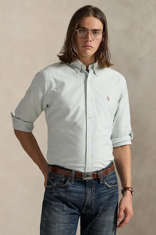

Хлопковая рубашка Polo Ralph Lauren, зеленый
