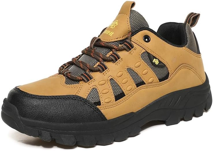 

Мужские походные кроссовки Легкие кроссовки для трейла Низкие Нескользящие трекинговые кроссовки Комфортные спортивные модные прогулочные кроссовки для больших и широких ног Qacksv, коричневый