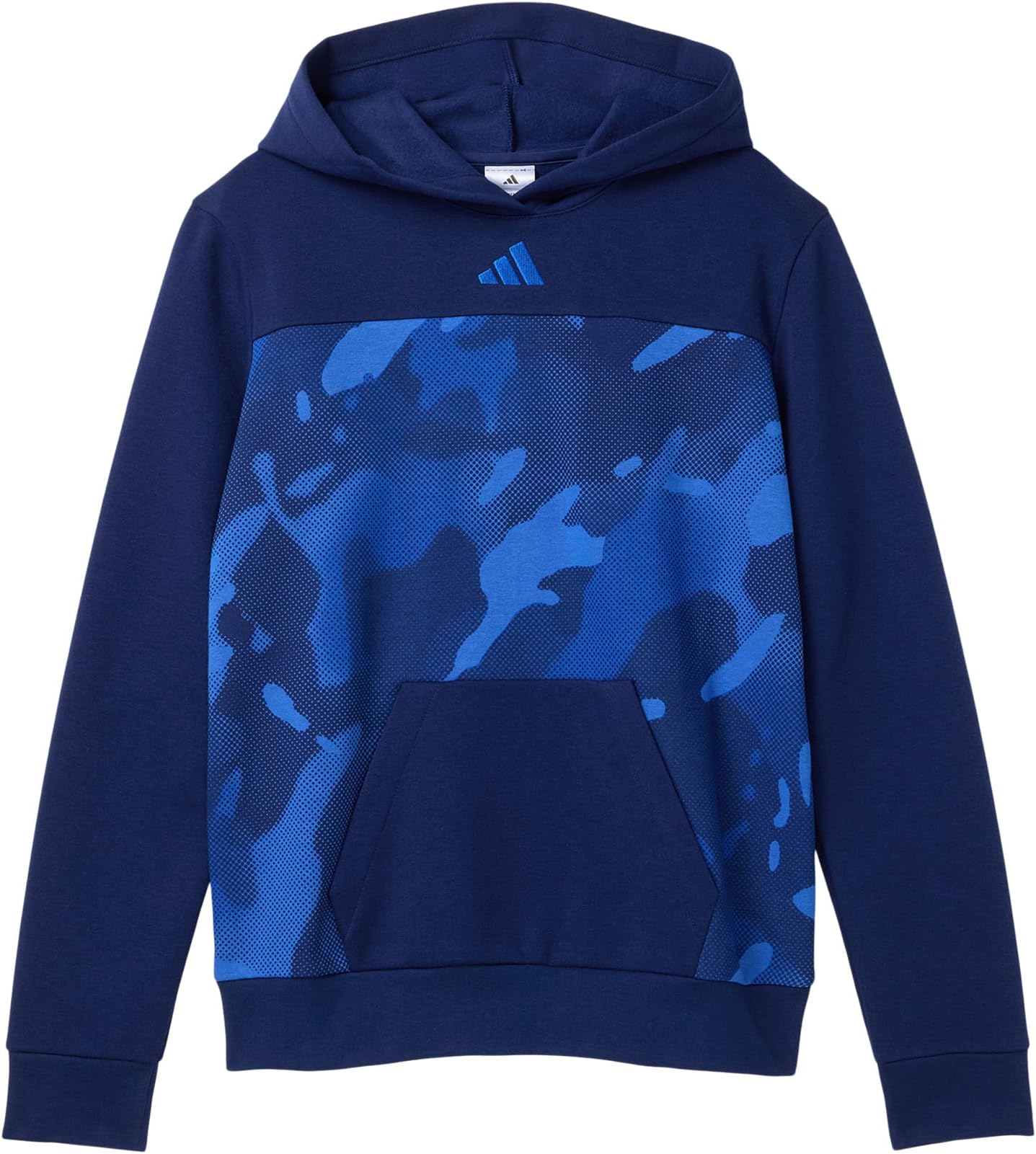 

Пуловер adidas Kids All Over Printcolor Block Halftone Camo Hooded Pullover, цвет Dark Blue Adi