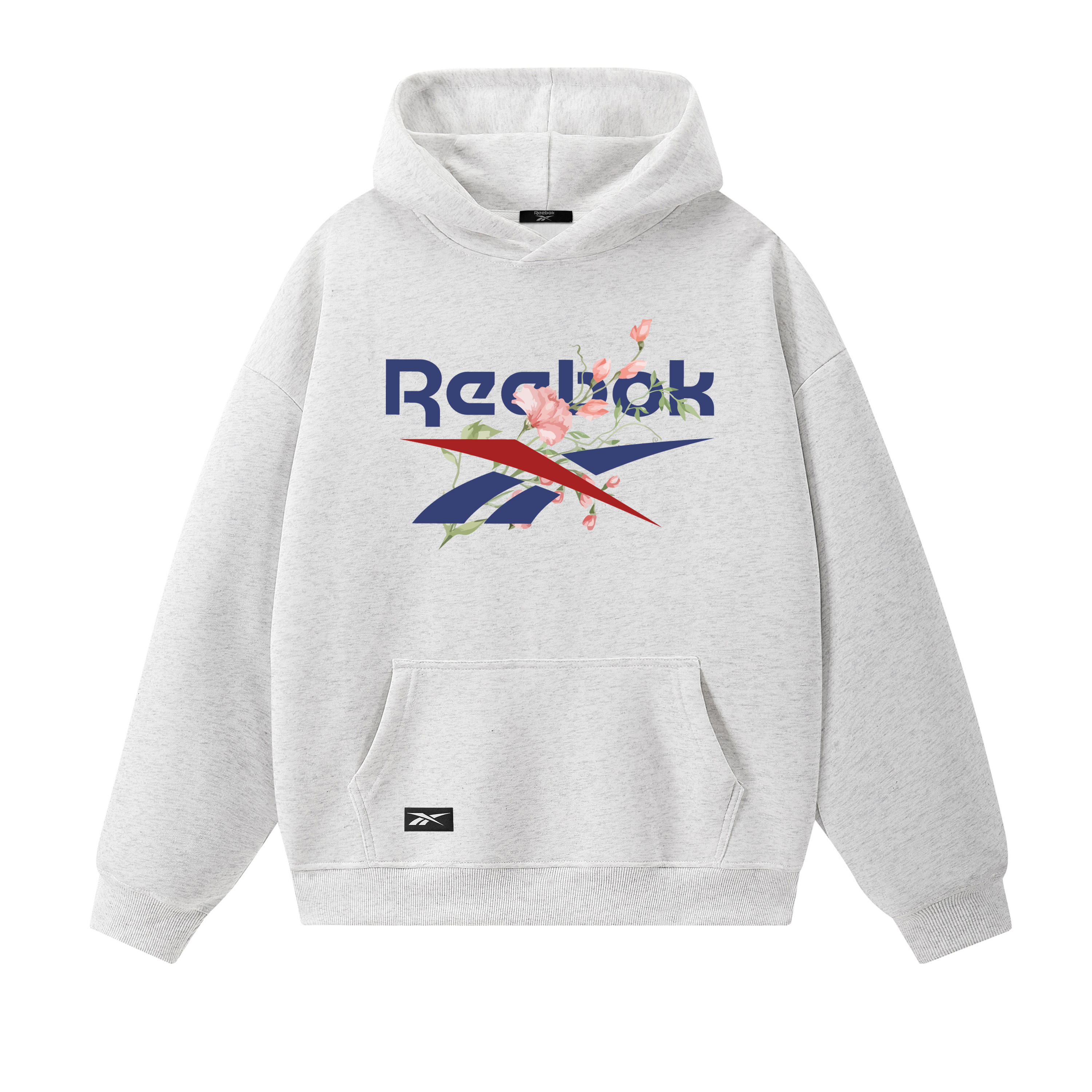 

Толстовка Unisex Hooded Moderate Regular Reebok, белый heather серый (fleece-lined)