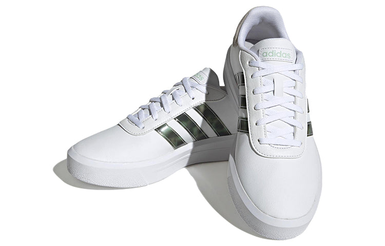 Кеды (WMNS) adidas neo Court Platform 'White Green' HP9434, белый — фото 3