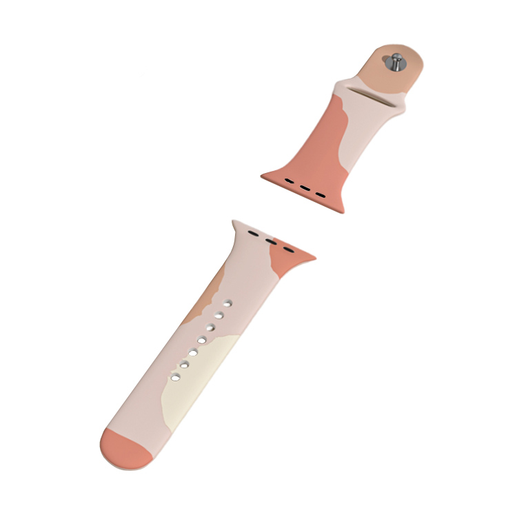 

IBOANN Часы Strap Apple Compatibility Silicone Material, Morandi Color Block Strap-Smoky Gray Pink