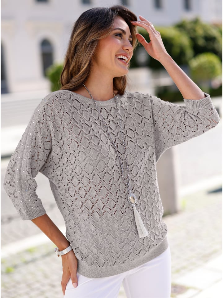 

Ажурный свитер из светло-серого меланжа WITT WEIDEN