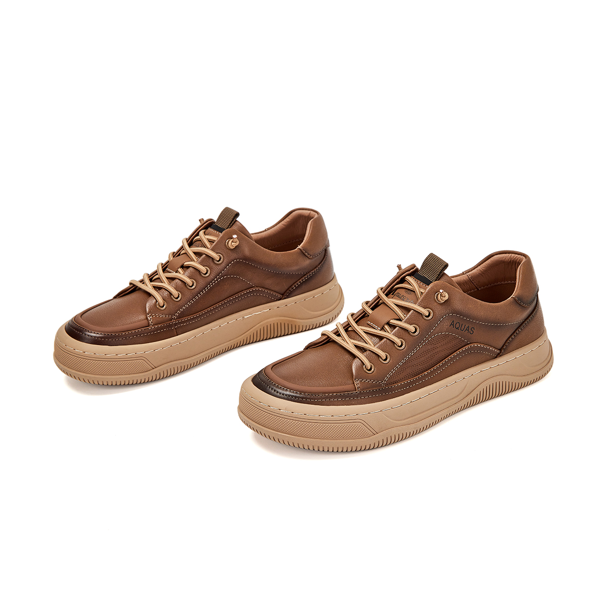 AQUASCUTUM Мужские повседневные кроссовки низкие черные/хаки — хаки, цвет Khaki — фото 4