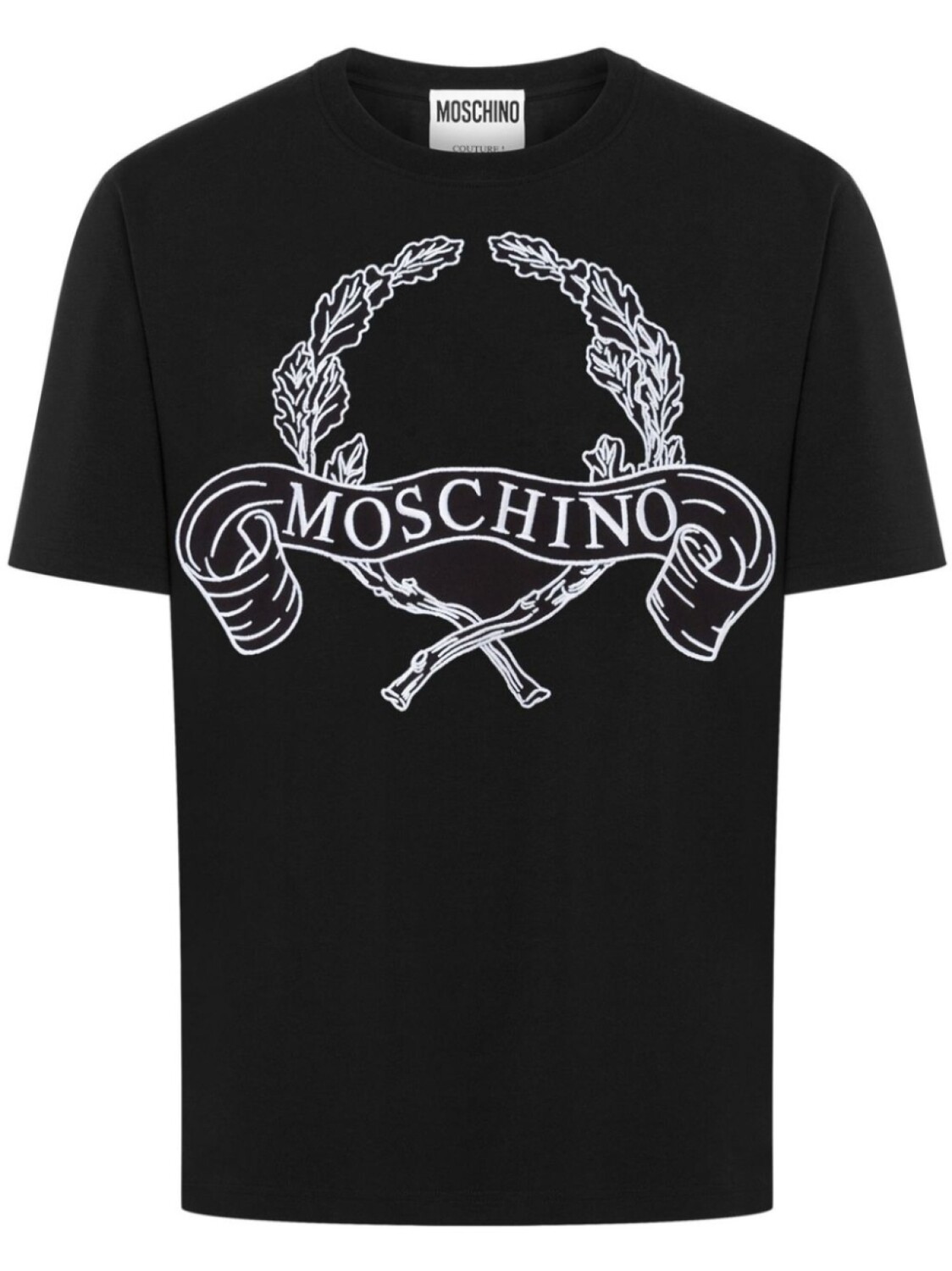 

Moschino футболка из джерси с принтом Laurel, черный