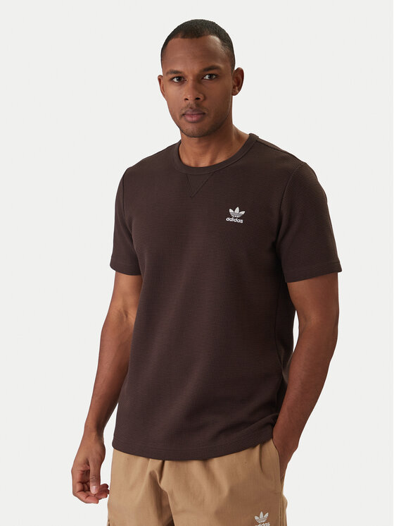 

Футболка regular fit Trefoil Essentials Waffle KE1136 Adidas, коричневый